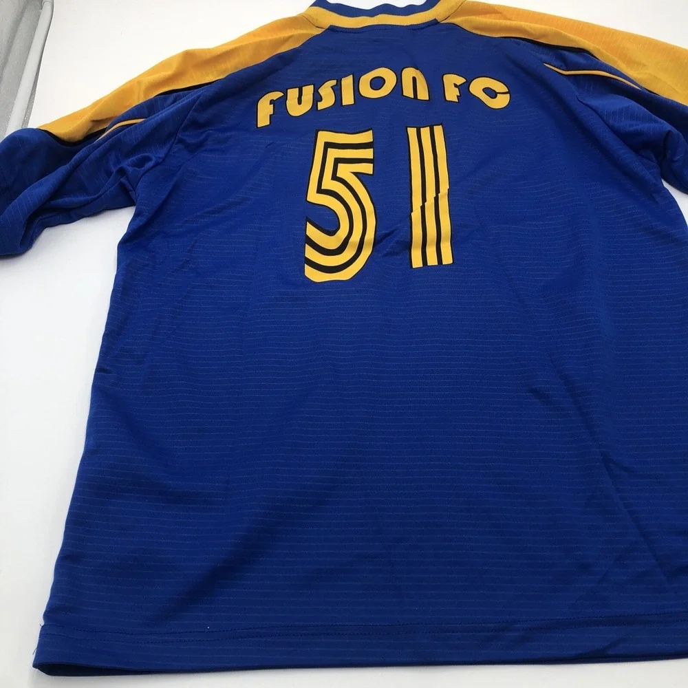 Fusion Fc Soccer Game Jersey Kelme Aqua Breathe Medium Blue Used Number51 Futbol